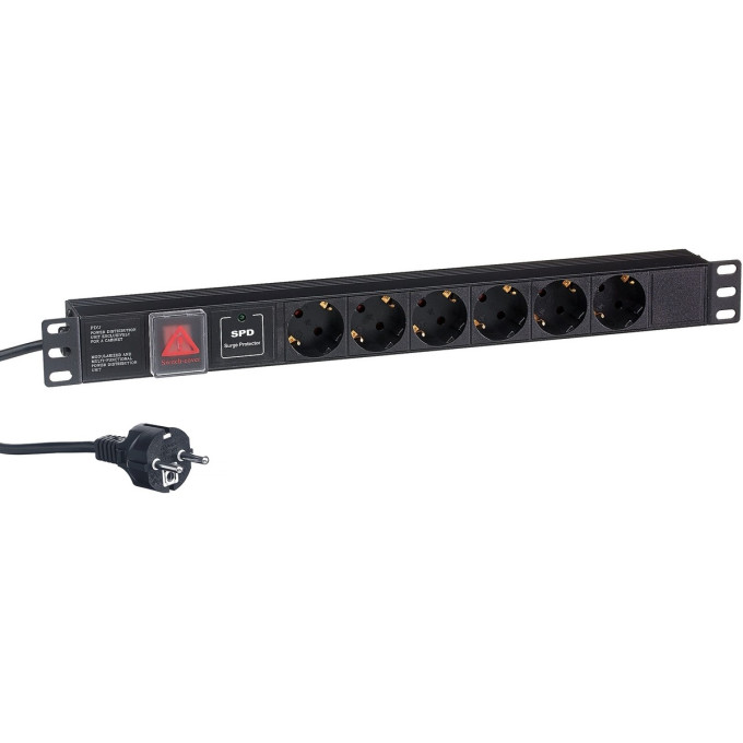 Блок розеток EXEGATE SERVERPRO PDU-19H608 AL-6S-EU2CU-SW-SPD1