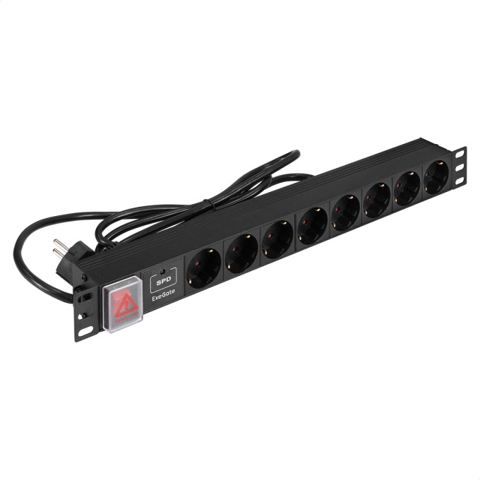 Блок розеток EXEGATE SERVERPRO PDU-19H802 Al-8S-EU1.8CU-SW-SPD1