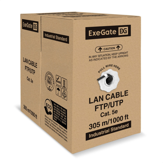 Кабель EXEGATE UTP4-C5e-CCA-S25-OUT-PE-BK-305 UTP