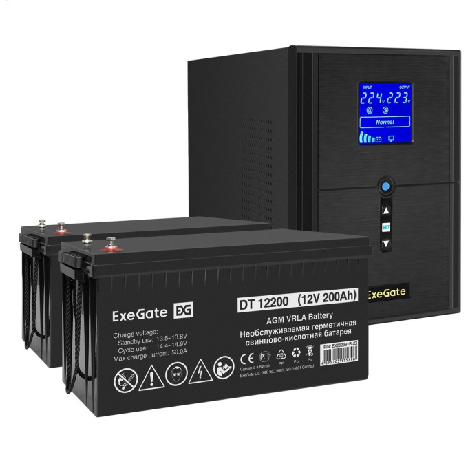Комплект EXEGATE ИБП EX295989RUS + батарея 200Aч EX282991RUS 2шт