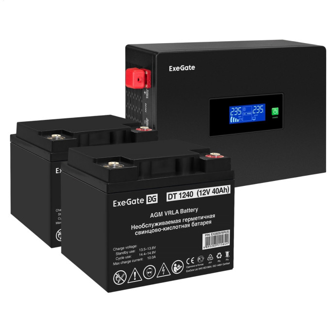Комплект EXEGATE ИБП EX295994RUS + батарея 40Aч EX282976RUS 2шт