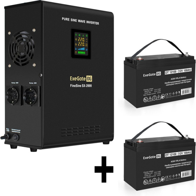 Комплект EXEGATE ИБП EX296001RUS + батарея 100Aч EX282985RUS 2шт