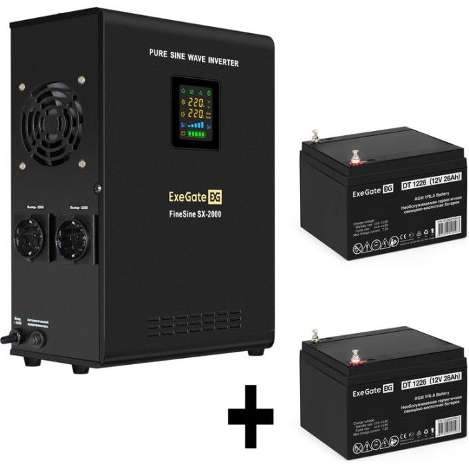 Комплект EXEGATE ИБП EX296001RUS + батарея 26Aч EX282970RUS 2шт