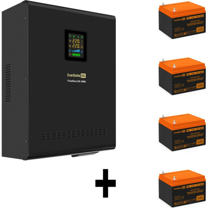 Комплект EXEGATE ИБП EX296003RUS + батарея 26Aч EX285663RUS 4шт