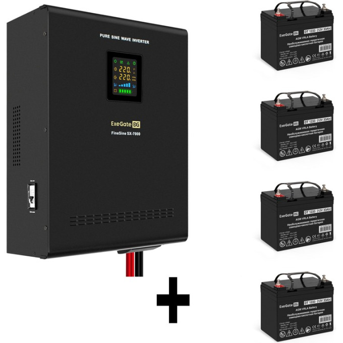 Комплект EXEGATE ИБП EX296005RUS + батарея 33Aч EX282974RUS 4шт