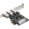 Контроллер EXEGATE EXE-367 (PCI-E 2.0, 3xUSB3.0 ext. + 1xUSB 3.0 int., разъем доп. питания)