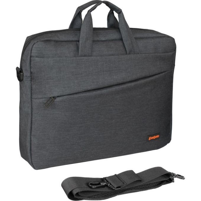 Сумка EXEGATE BUSINESS ECC-045 BLACK, черная, полиэстер повышенной плотности 600D, 15.6