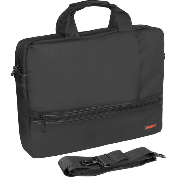 Сумка EXEGATE BUSINESSPRO EСС-115 BLACK, water resistant, черная, водоотталкивающий полиэстер, 15.6