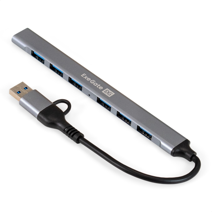 USB-Хаб (концентратор) 7-в-1 EXEGATE DUB-761C3