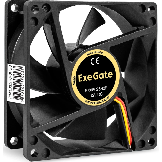 Вентилятор 12В DC EXEGATE EX08025B3P